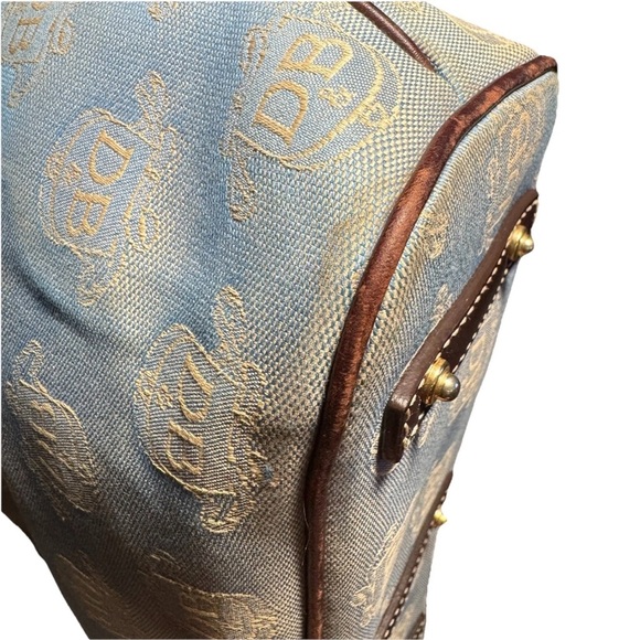 Dooney & Bourke East West Canvas / Leather Trim Donegal Crest Tote Shoulder Bag - Picture 9 of 16